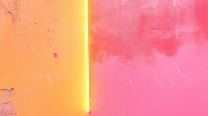 Poster - Vibrant yellow and pink neon textured wall for creative design