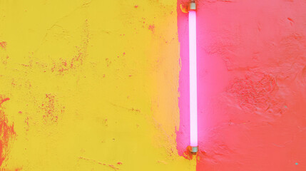 Aufkleber - Vibrant yellow and pink neon wall texture for modern decor and design