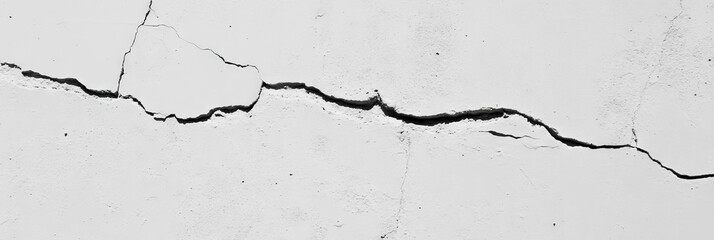 Poster - Textured concrete wall with chipped plaster and cracks for architectural design
