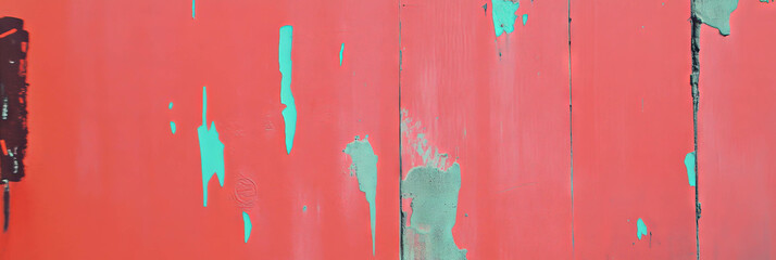 Poster - Vintage weathered wall with chipped plaster and abstract grey markings