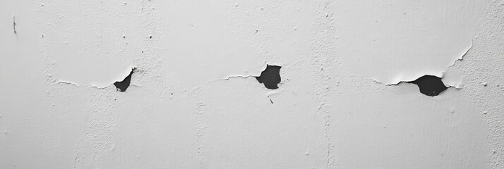 Poster - Weathered wall texture with chipped plaster and rough grey markings for rustic design