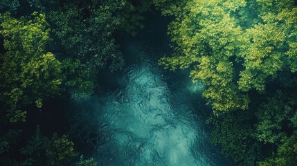 Sticker - River in Lush Green Forest