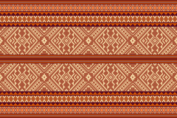 Wall Mural - Geometric, seamless,pixel traditional ethnic, thai pattern, fabric pattern for textiles, rugs, wallpaper, clothing, sarong, batik, wrapping, embroidery, print, background, cover, illustration, vector.