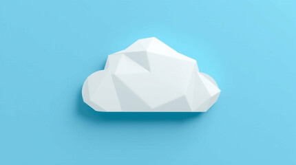 Poster - Geometric cloud shape on pastel blue backdrop with minimalist design