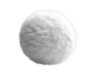 Fluffy white ball with soft texture, resembling cloud or cotton