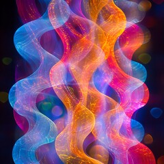 Wall Mural - abstract swirling light, energy, vibrant, dark background, design