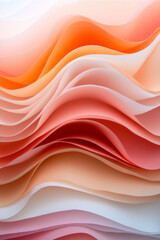 Poster - Gentle layers of thin, paper-like arcs in calm, earthy pastels, carefully arranged to convey a