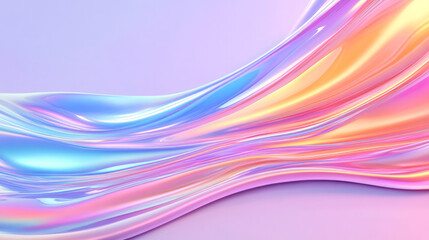 Aufkleber - Iridescent fluid wave crossing the frame diagonally, capturing subtle reflections of the entire