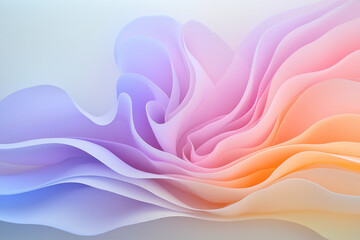 Fototapete - Ripple-like arcs in pastel pink and lavender, each layered to create a dreamy, wave-like