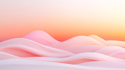 Poster - Minimalist desert-sunset palette in pale peach and dusty rose, overlaid with meandering ripples