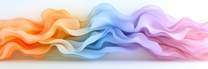 Leinwandbilder - Ethereal wisps of translucent vapor swirling in soft pastel hues, fading gently into a crisp white