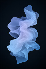 Poster - Delicate, flowing smoke tendrils in muted grays and blues, forming subtle, wispy shapes against a