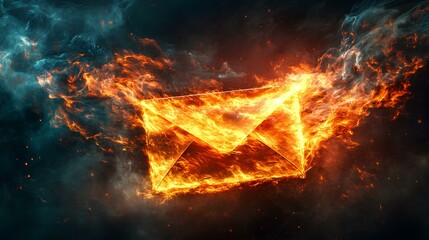 Poster - dramatic scene featuring a flaming letter with smoke swirling around it; the focus is on the intense colors