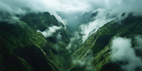 Wall Mural - Mountain Range with Clouds
