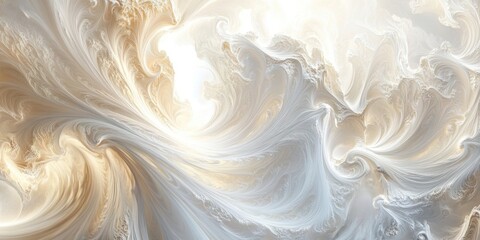 Wall Mural - Swirls of White and Gold