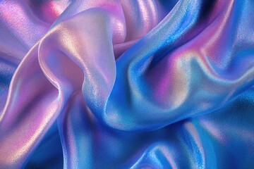 Poster - Close-up of purple and blue fabric,