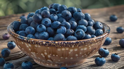 Poster - A bowl filled with fresh blueberries, showcasing their vibrant color and natural texture.