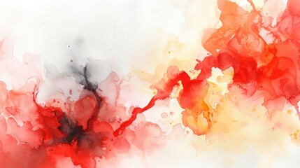 Wall Mural - Dynamic interplay of red and yellow, abstract painting with vibrant hues textured brushstrokes