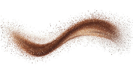 Poster - Bronze glitter forming a swirling wave isolated on transparent background, ideal for luxury, fashion, or beauty projects