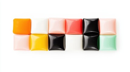 Poster - Colorful Building Blocks Stacked Together in a Creative Arrangement on White Background