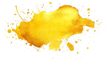 Leinwandbilder - Golden watercolor splash spreading dynamic metallic texture, highlighting artistic visual impact with luxurious ornamental effect