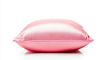 Poster - Soft Pink Pillow Isolated on White Background Perfect for Home Decor or Comfort Products