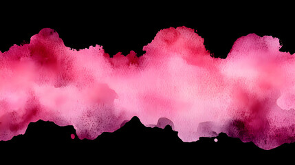 Wall Mural - Abstract Red and Pink Watercolor Stain on a Black Background Artistic Design