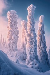 Wall Mural - snow-covered trees