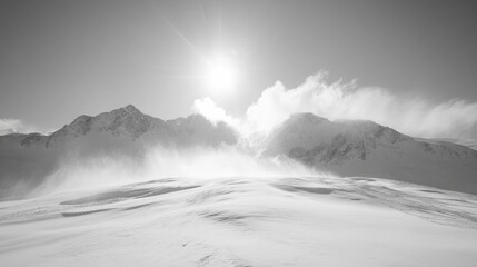 Canvas Print - Snowy Mountain Landscape