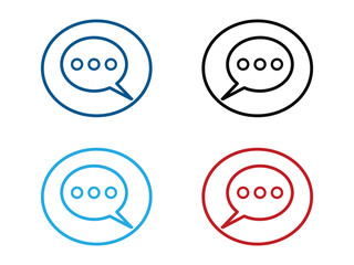 Poster - Chat bubble set outline vector isolated on white background. Chat icon. Line chat icons for flat design. Talk baloon icons. Chat speech bubble. Eps 10.
