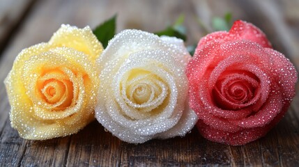 Poster - A dewy rose bouquet with multiple colors