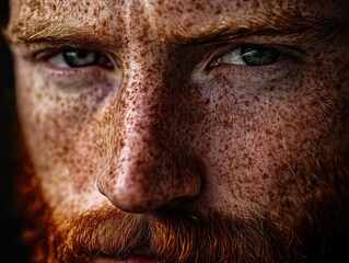 Wall Mural - Man with Freckles Close Up