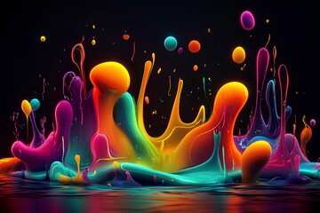 Poster - fluid  background neon