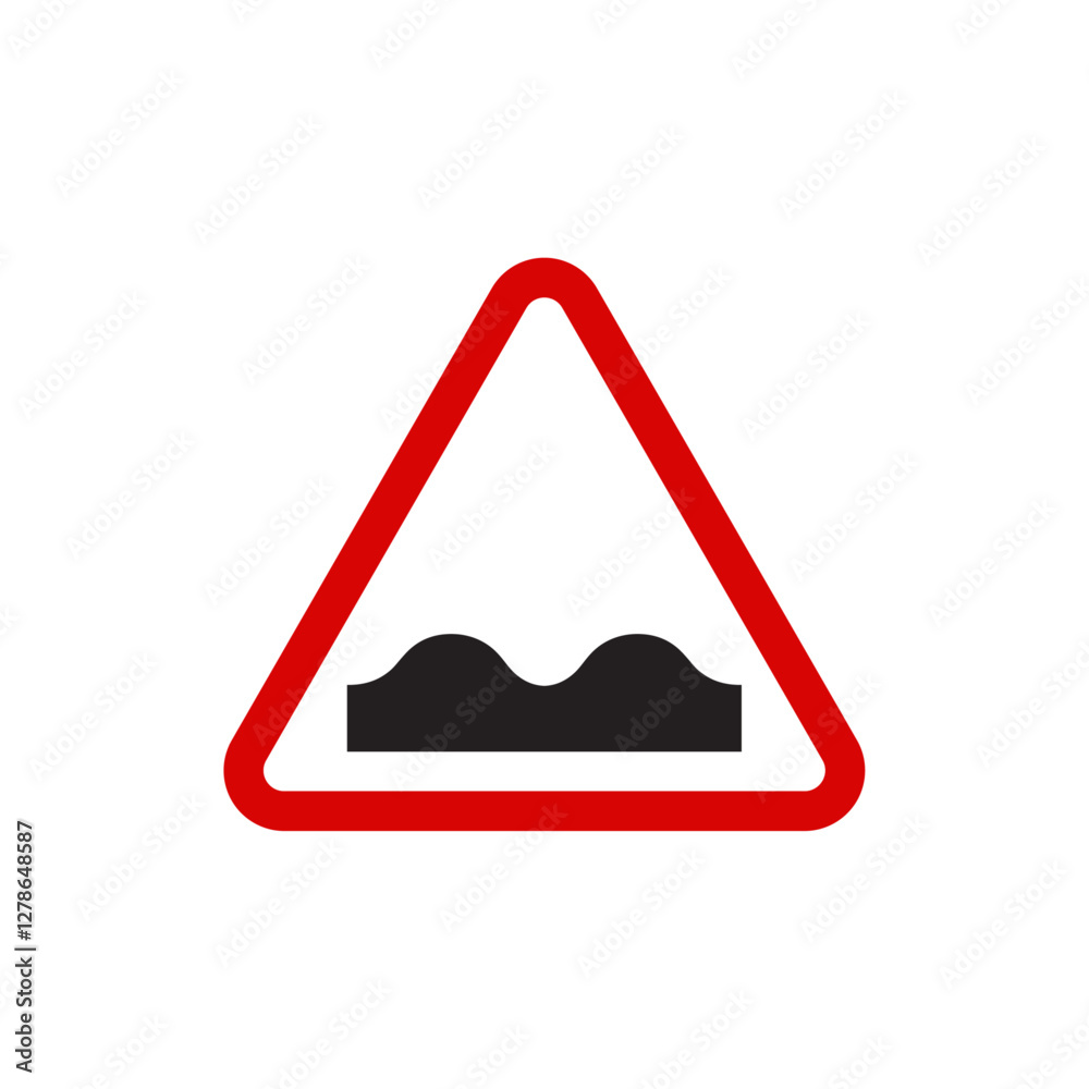 Bumpy Track Icon Bump and uneven road sign icon template. Flat illustration of bumpy ...
