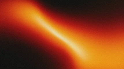 Wall Mural - Color gradient dark grainy background, orange red gold yellow vibrant abstract on black, noise texture effect