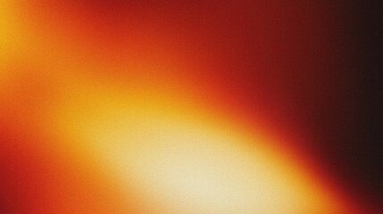 Wall Mural - Color gradient dark grainy background, orange red gold yellow vibrant abstract on black, noise texture effect