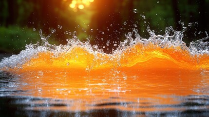 Poster - Stunning closeup of a dynamic water splash capturing motion and emotion in a moment