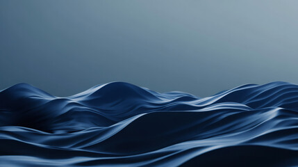 Poster - Serene blue waves rolling smoothly, spreading tranquil elegance across expansive water surface, embodying peaceful ocean scenery