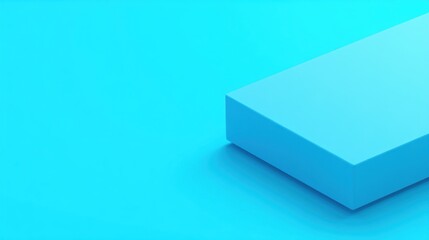 Poster - Light blue rectangular block on blue background.