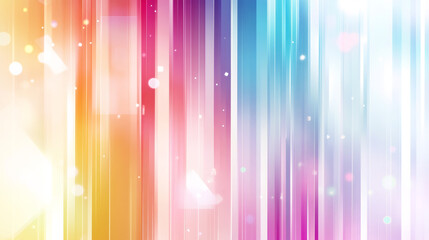 Poster - Vertical stripes of rainbow colors creating a vibrant and dynamic background with glowing bokeh effect