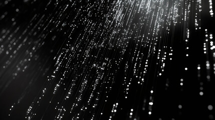 Leinwandbilder - Abstract background with glowing particles flowing downwards resembling a big data stream or digital rain