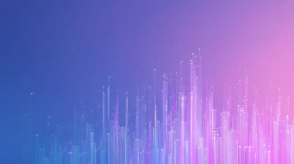 Leinwandbilder - Glowing lines and particles form a futuristic cityscape, representing a digital urban landscape