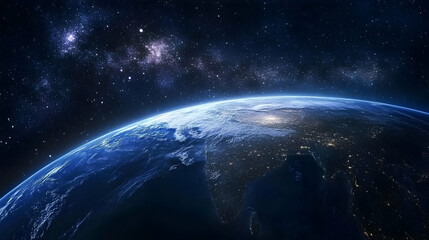 Poster - Earth from Space Night Illustration