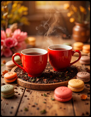 Canvas Print - cup of coffee and cookies