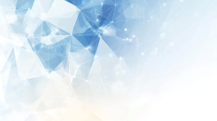 Leinwandbilder - Polygonal blue background featuring connecting lines and dots, illustrating network and communication technology for various uses