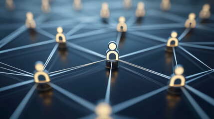 Aufkleber - Network connecting several people, symbolizing teamwork, social media, and global communication in the digital age
