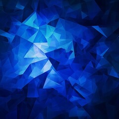 Poster - Abstract Blue Geometric Design: A striking composition of angular shapes and varying shades of blue, creating a captivating and dynamic visual experience.