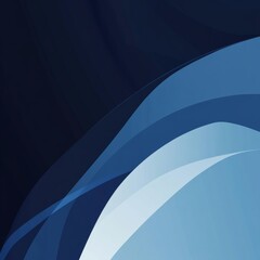 Aufkleber - Abstract Gradient Blue Waves - Modern Design with Fluid Shapes and Dark Background for Digital Art