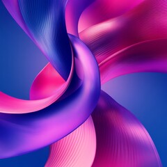Aufkleber - Abstract Ribbons of Blue and Pink Intertwined: Modern Art with Swirling Gradients and Smooth Texture