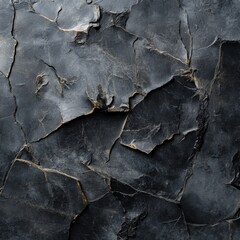 Poster - Dark Slate Texture with Golden Veins: A Close-Up of Natural Rock Formation and Geological Structure